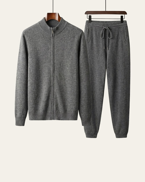 Merino Wool Knit Two-Piece Set Grey — Shot 01