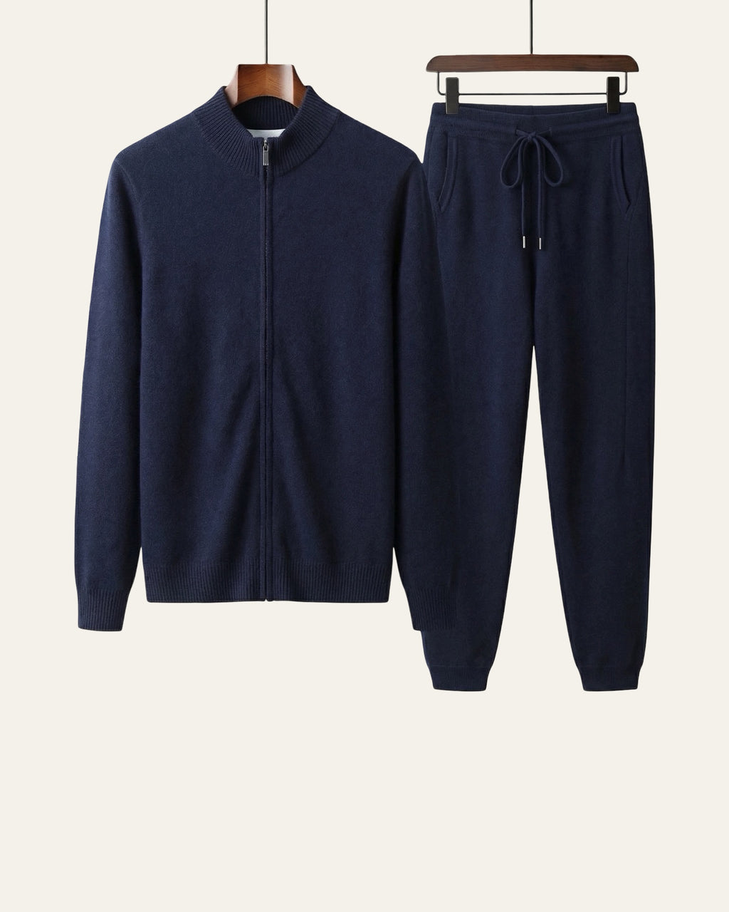 Merino Wool Knit Two-Piece Set Navy — Shot 01