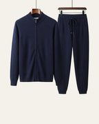 Merino Wool Knit Two-Piece Set Navy — Shot 01