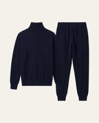 Merino Wool Knit Two-Piece Set Navy — Shot 02