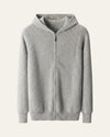 Merino Wool Zip Cardigan Grey — Shot 01