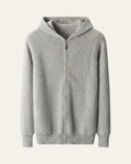 Merino Wool Zip Cardigan Grey — Shot 01