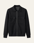 Merino Wool Zip Jacket Black — Shot 01