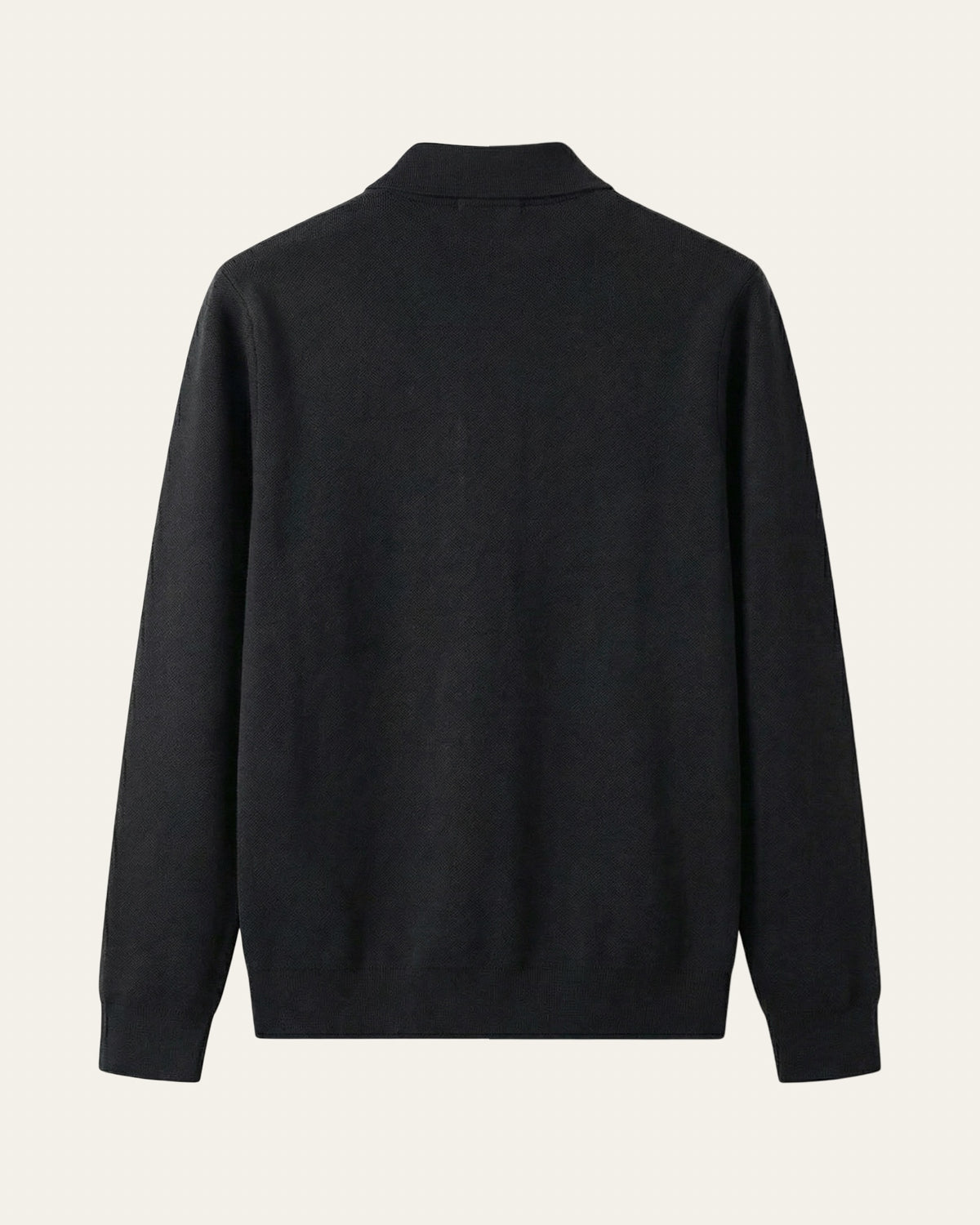 Merino Wool Zip Jacket Black — Shot 02