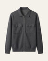 Merino Wool Zip Jacket Grey — Shot 01