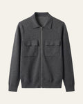 Merino Wool Zip Jacket Grey — Shot 01