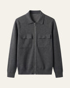 Merino Wool Zip Jacket Grey — Shot 01