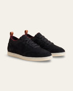 Nubuck Knit-Collar Sneaker — Black — Shot 02
