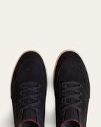 Nubuck Knit-Collar Sneaker — Black — Shot 03
