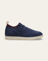 Nubuck Knit-Collar Sneaker — Navy — Shot 01
