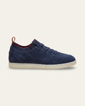 Nubuck Knit-Collar Sneaker — Navy — Shot 01