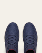 Nubuck Knit-Collar Sneaker — Navy — Shot 03