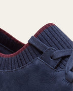 Nubuck Knit-Collar Sneaker — Navy — Shot 04