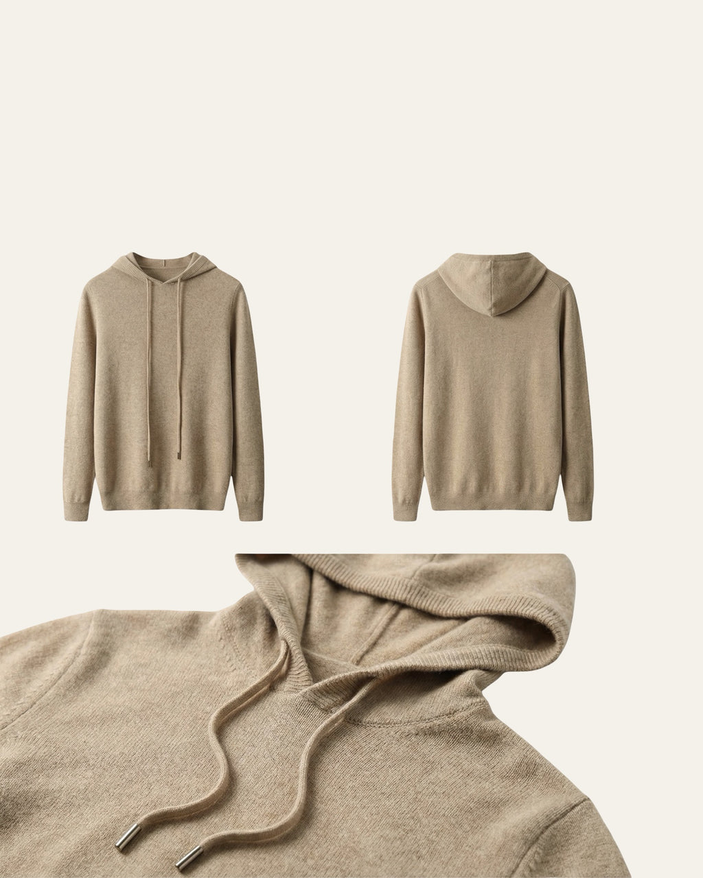 Pure Cashmere Hoodie Beige — Shot 03