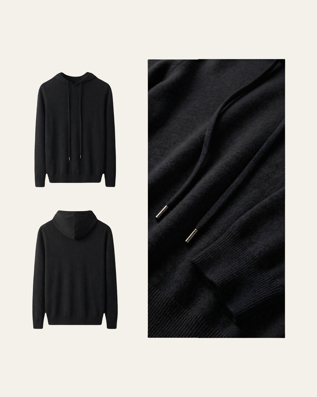 Pure Cashmere Hoodie Black — Shot 03