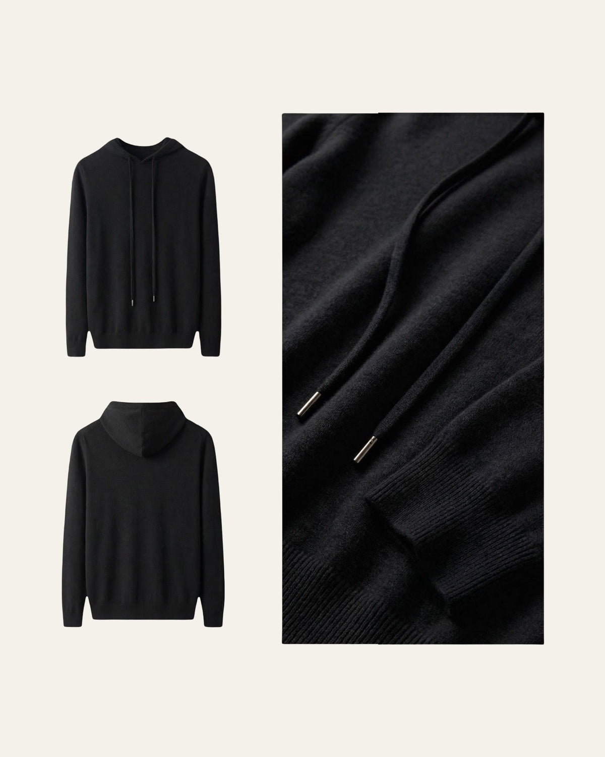 Pure Cashmere Hoodie Black — Shot 03