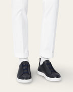 Valentier Genève — Signature Leather Sneaker Dark Blue Leather