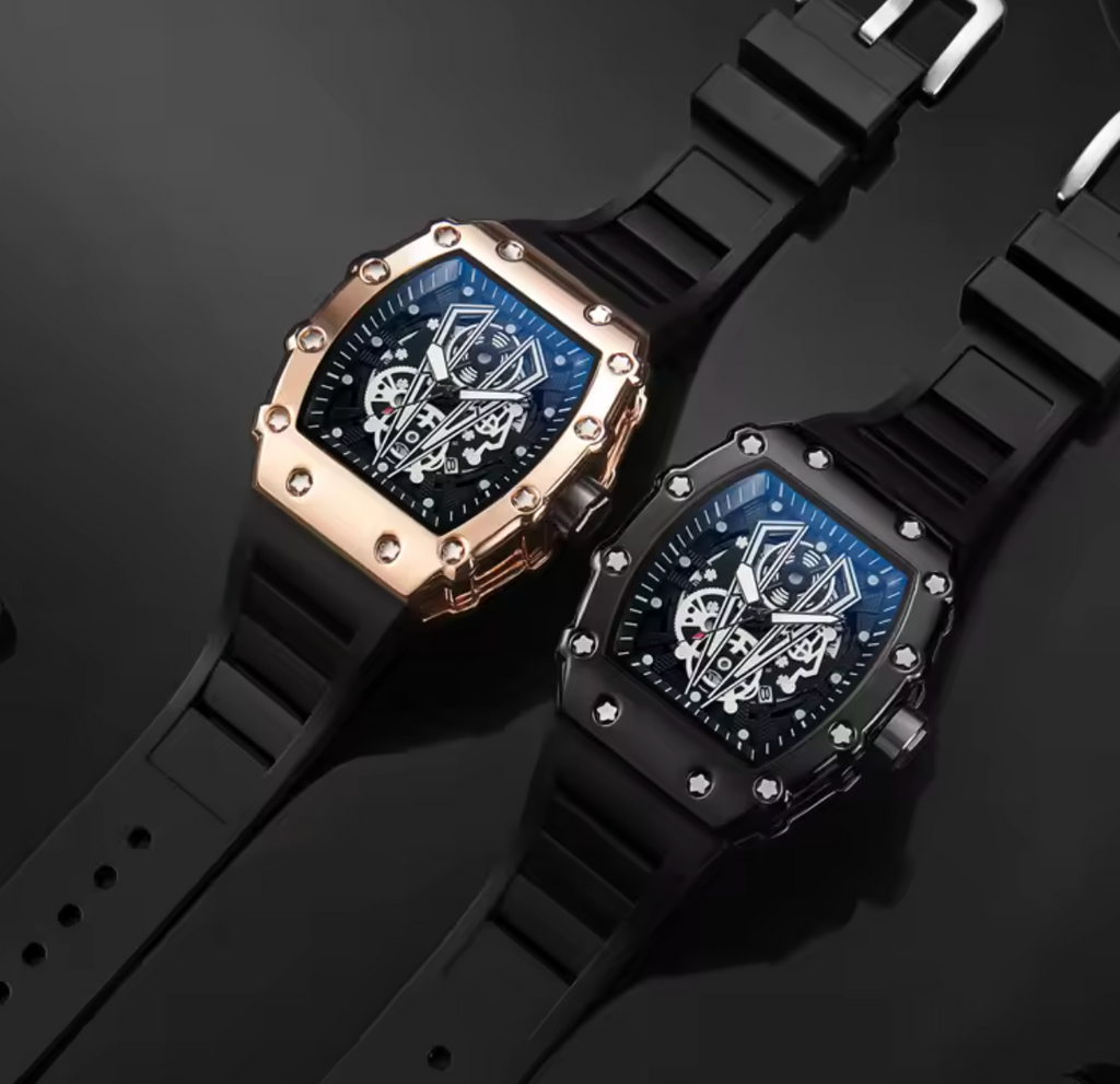 Valentier Genève Spectre S1 — Black Titanium Skeleton Tonneau Chronographe