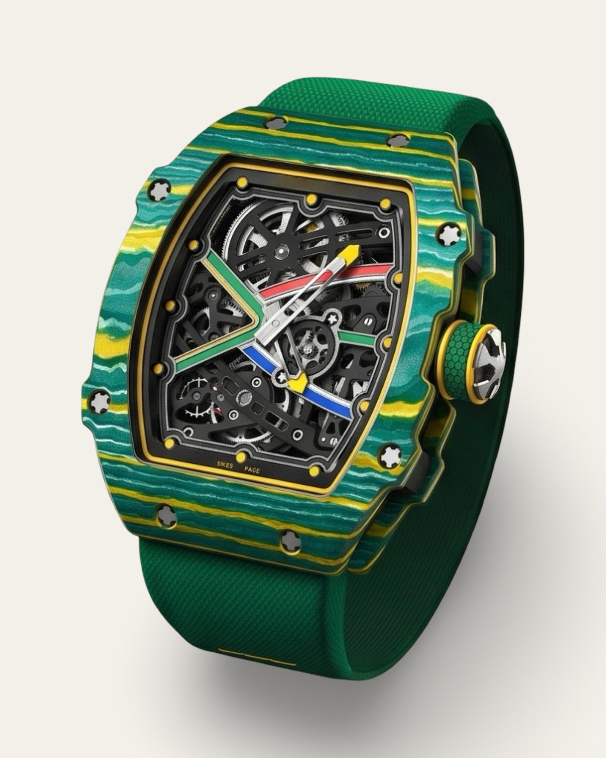 The Spectre N1 — Skeleton Super-Thin Green-Yellow Elastic Band — Shot 02