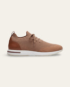 The Valerian — Laced Knit Sneakers Camel Brown — Shot 01