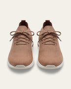 The Valerian — Laced Knit Sneakers Camel Brown — Shot 02