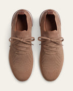 The Valerian — Laced Knit Sneakers Camel Brown — Shot 03