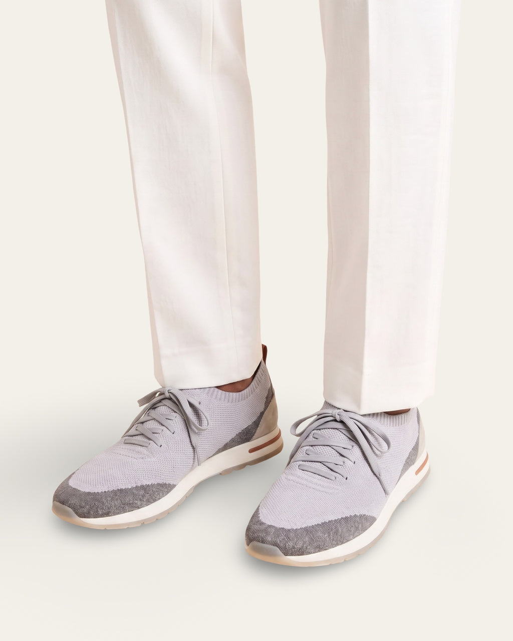The Valerian — Laced Knit Sneakers Grey — Shot 05