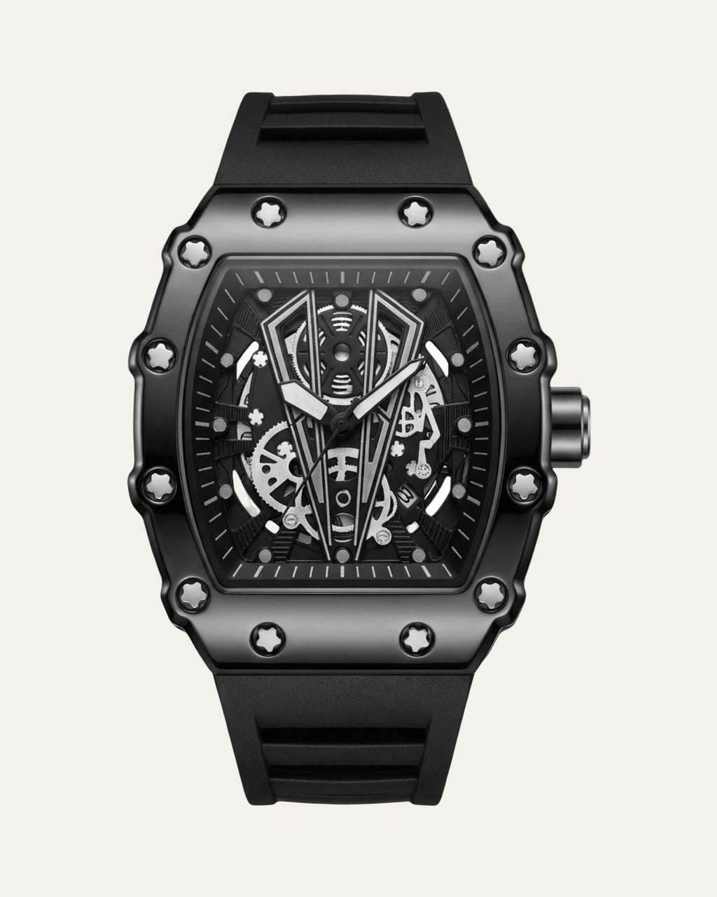 Valentier Genève Spectre S1 — Black Titanium Skeleton Tonneau Chronographe — Shot 01