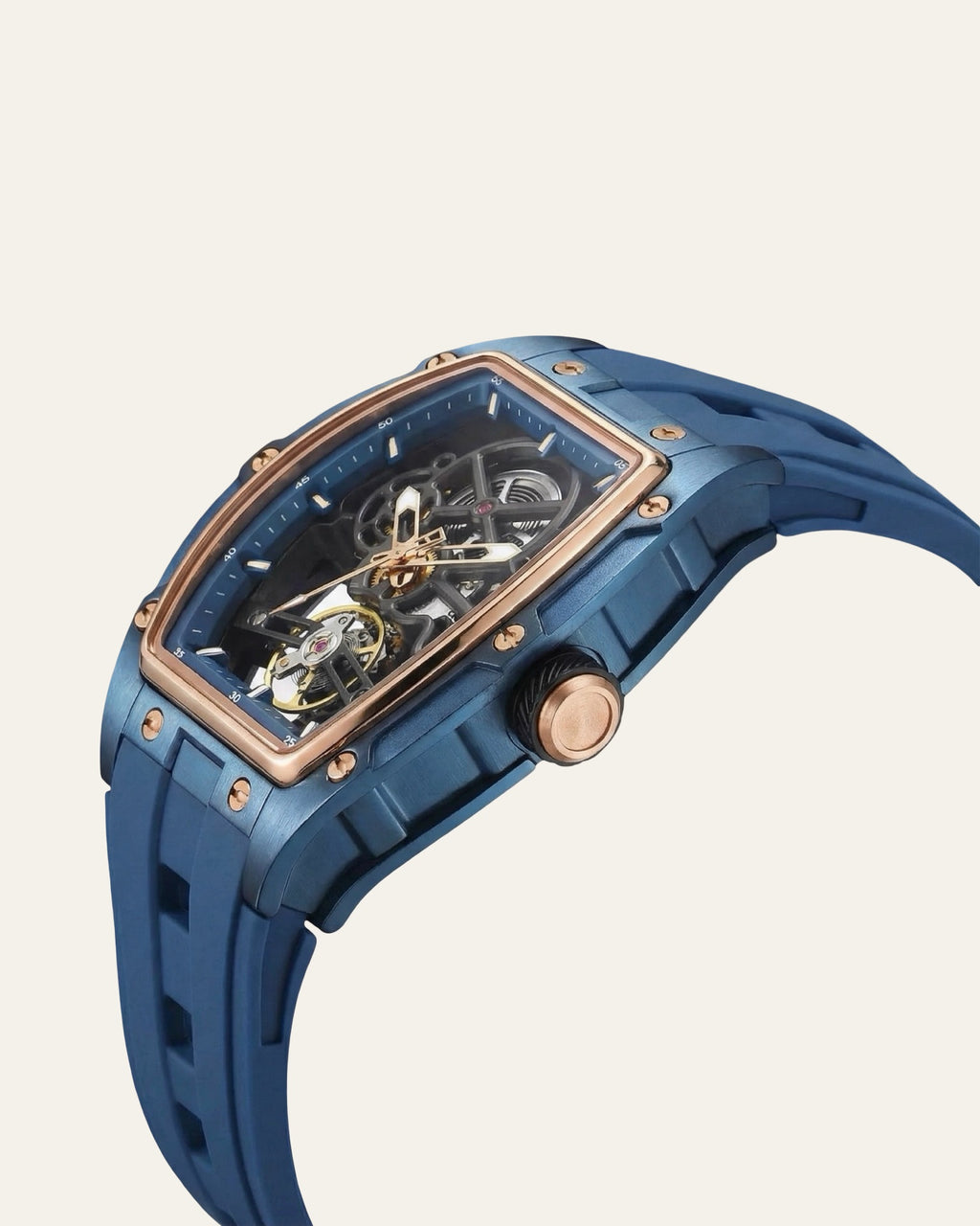 Valentier Genève Spectre S2 — Blue Skeleton Tonneau Chronographe — Shot 02