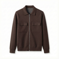 Merino Wool Zip Jacket Brown