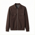 Merino Wool Zip Jacket Brown