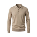 100% Merino Wool Polo Shirt Beige