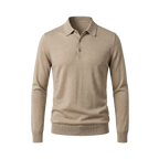 100% Merino Wool Polo Shirt Beige