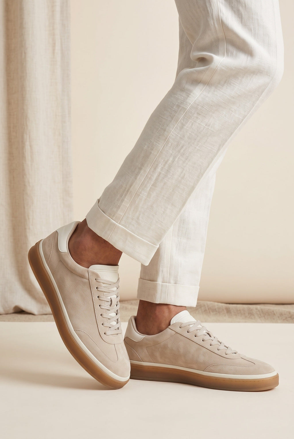The Cannes Suede Sneaker in Beige