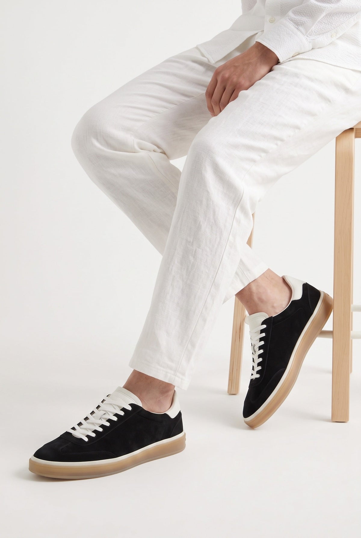 The Cannes Suede Sneaker in Black