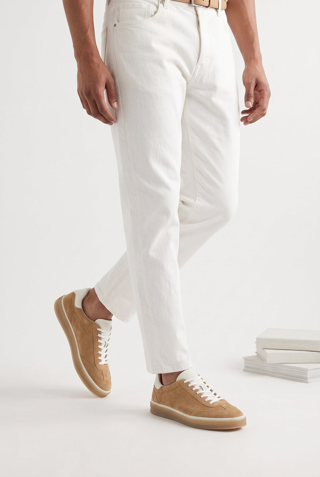 The Cannes Suede Sneaker in Camel Tan