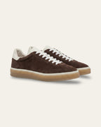 The Cannes Suede Sneaker in Chocolate
