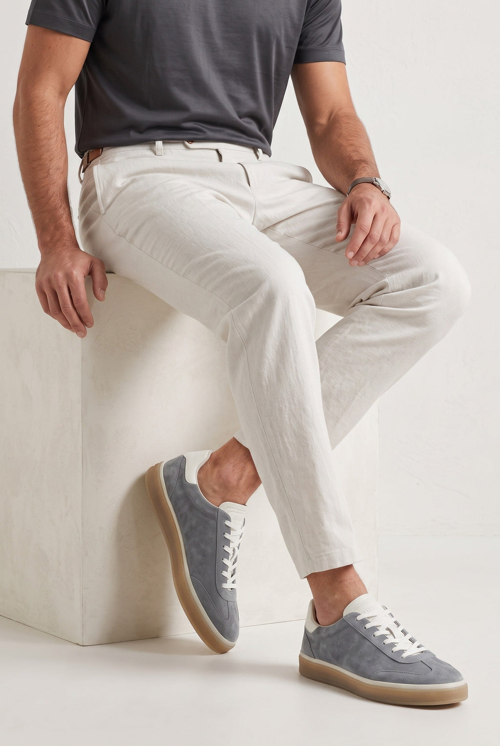 The Cannes Suede Sneaker in Grey