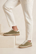 The Cannes Suede Sneaker in Sage Olive