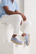 The Cannes Suede Sneaker in Sky Blue