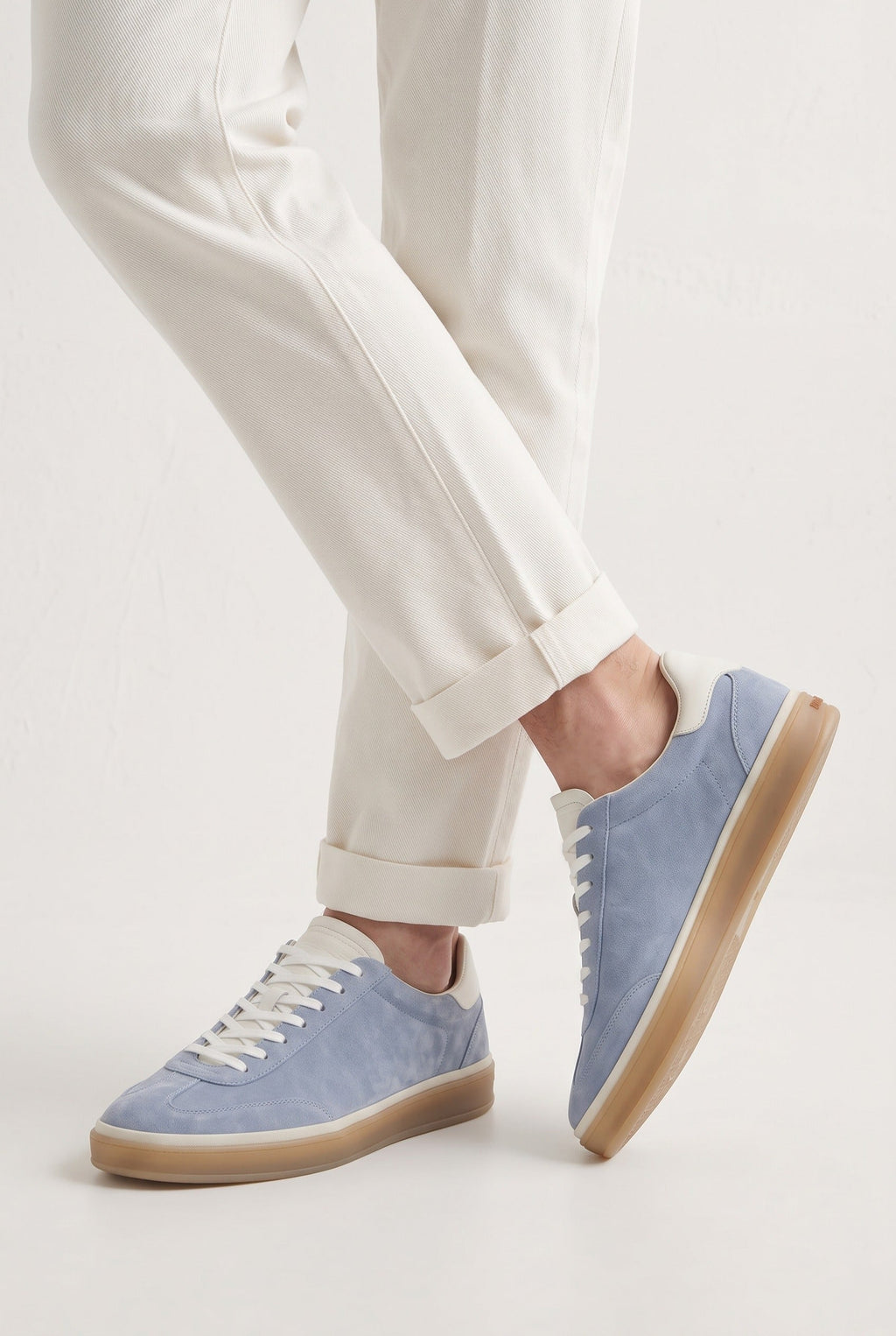 The Cannes Suede Sneaker in Sky Blue