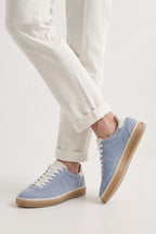 The Cannes Suede Sneaker in Sky Blue