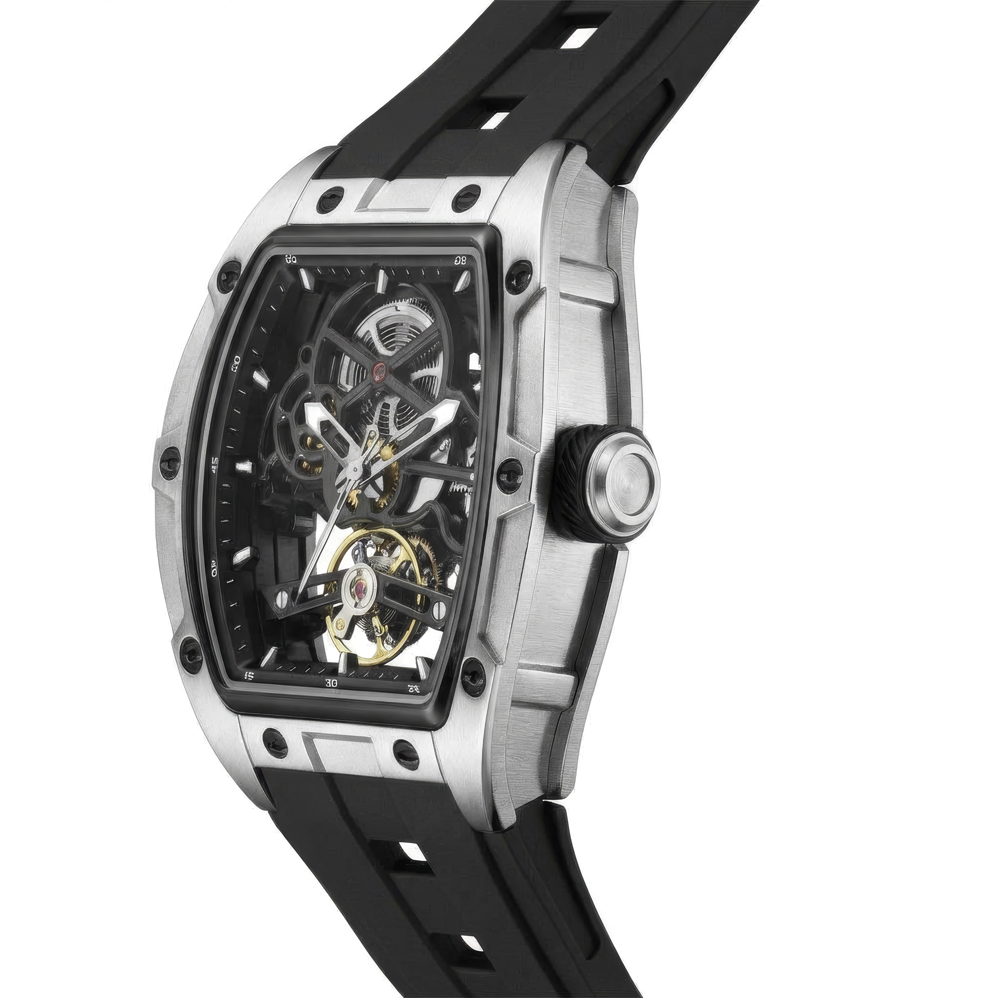 Valentier Genève Spectre S2 — Black Silver Skeleton Tonneau Chronographe