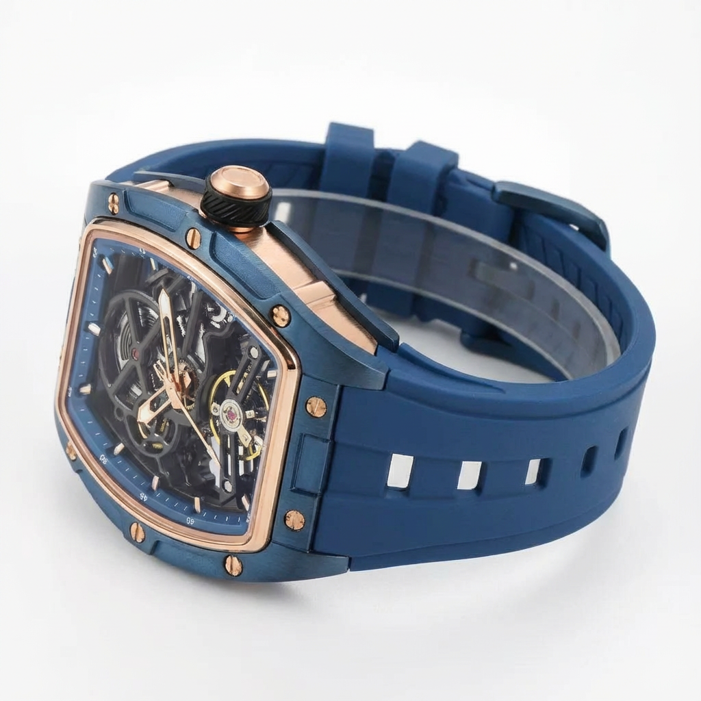 Valentier Genève Spectre S2 — Blue Skeleton Tonneau Chronographe