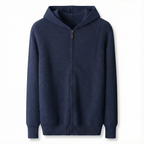 Merino Wool Zip Cardigan Navy