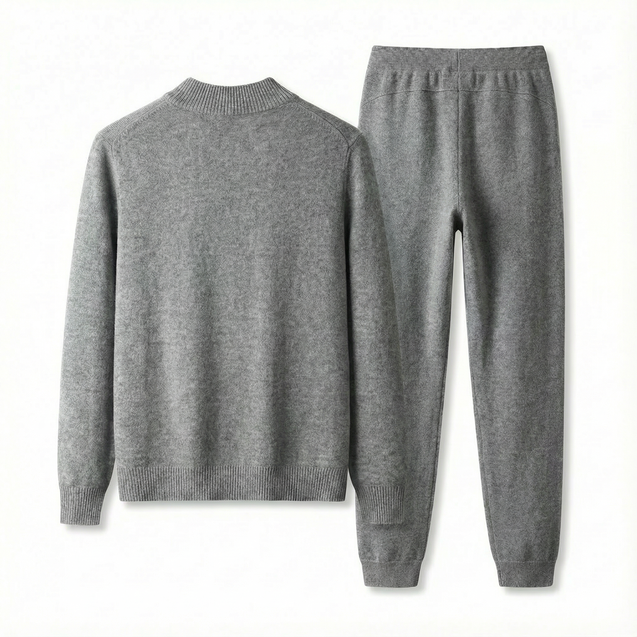 Merino Wool Knit Two-Piece Set Grey