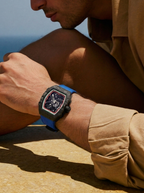 The Spectre N1 Black-Blue, lifestyle — reclined on limestone