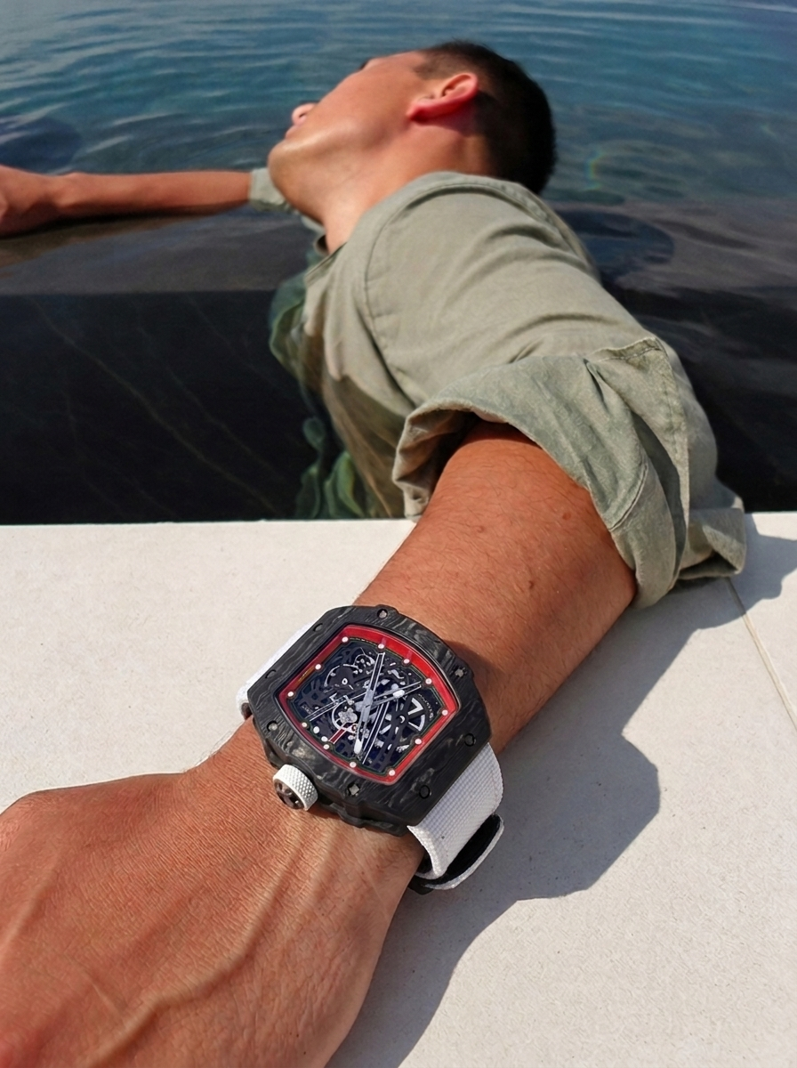 The Spectre N1 Black-White, lifestyle — poolside