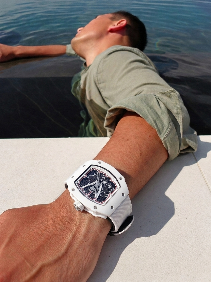 The Spectre N1 White-White, lifestyle — poolside