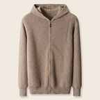 Merino Wool Zip Cardigan Beige